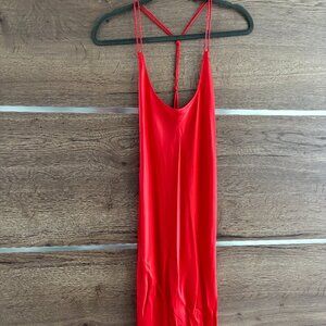 Araks Red 100% RED Slip Dress- Size M - NWT